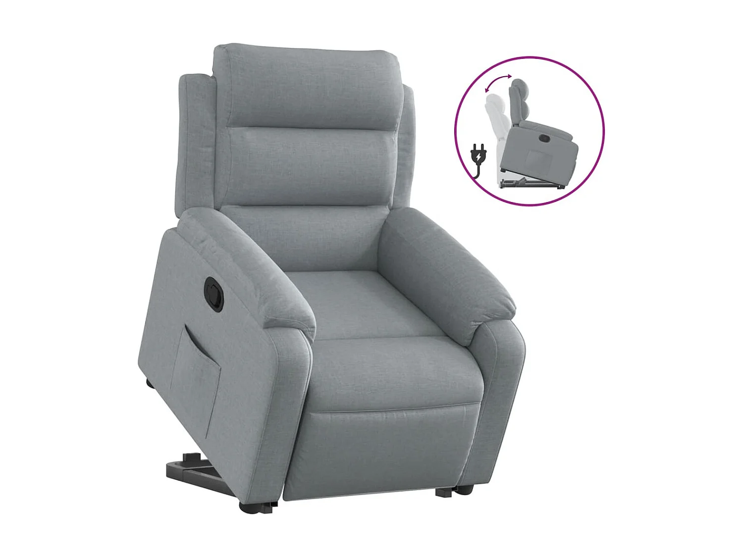 Fauteuil inclinable Gris clair Tissu REO98167
