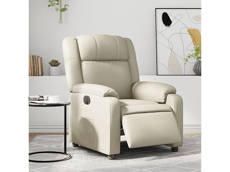 Fauteuil inclinable électrique Crème Similicuir REO24762
