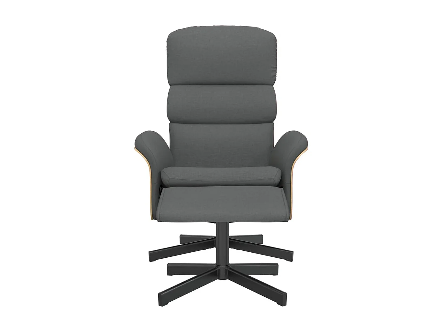 Fauteuil verstelbaar met voetenbank stof donkergrijs NL725537