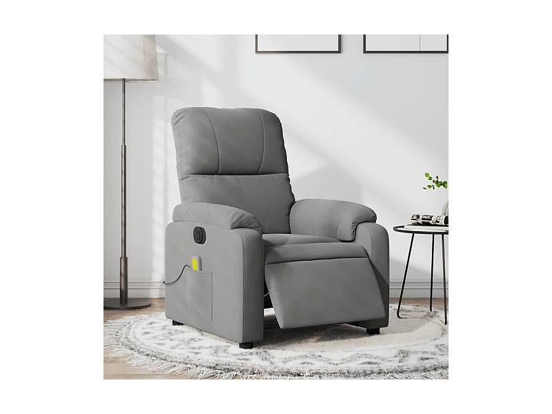 Fauteuil inclinable de massage électrique gris foncé REO81838