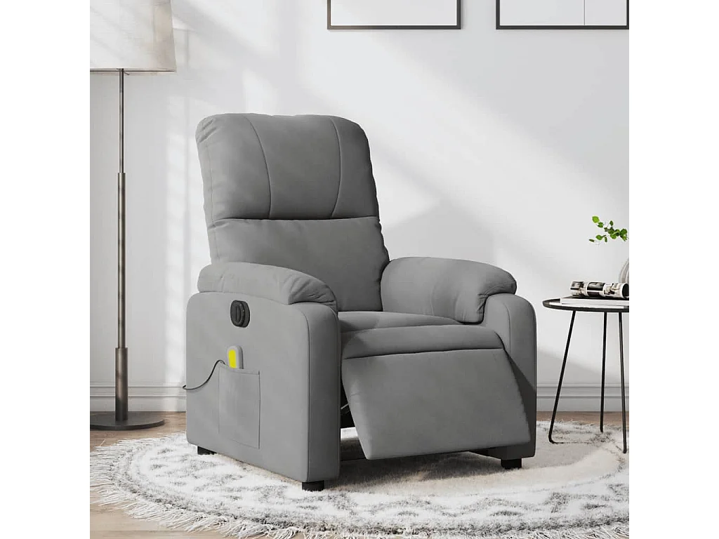 Fauteuil inclinable de massage électrique gris foncé REO81838
