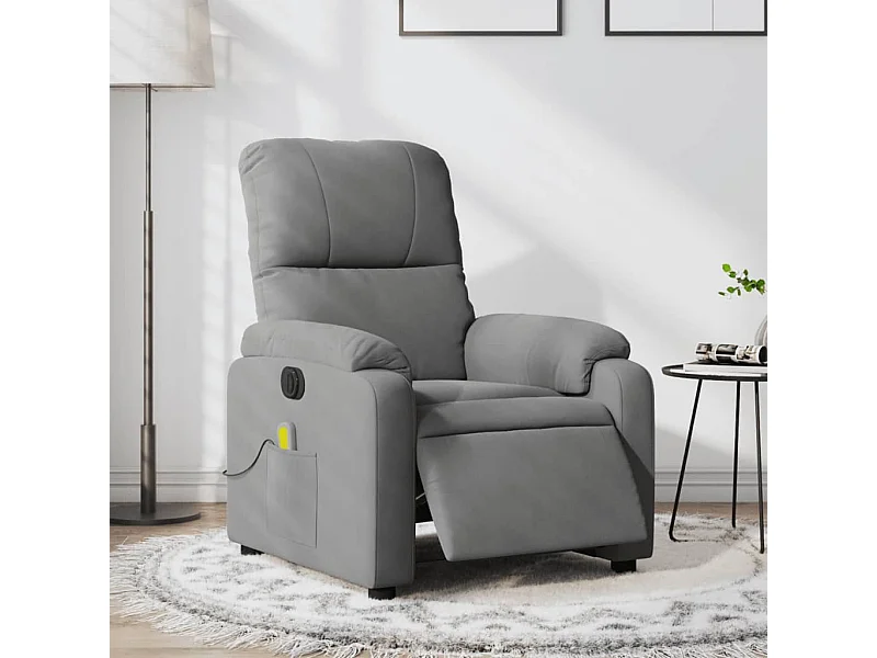 Fauteuil inclinable de massage électrique gris foncé REO81838