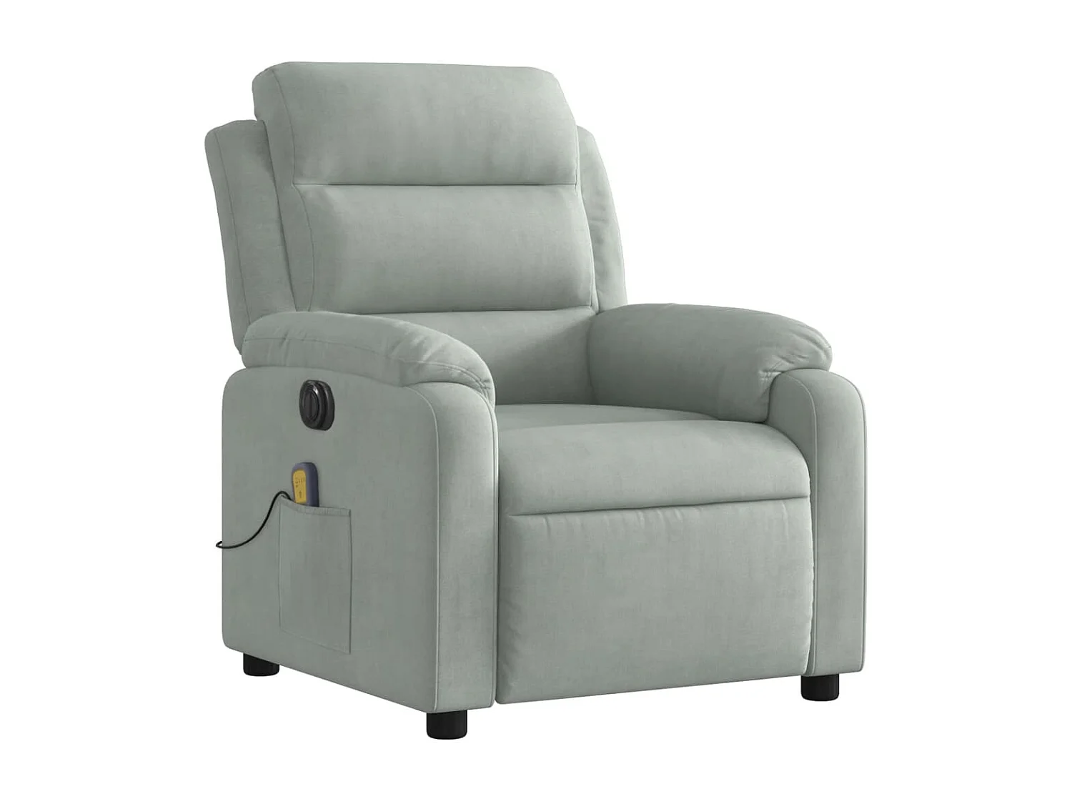 Fauteuil inclinable électrique de massage gris clair velours REO59673