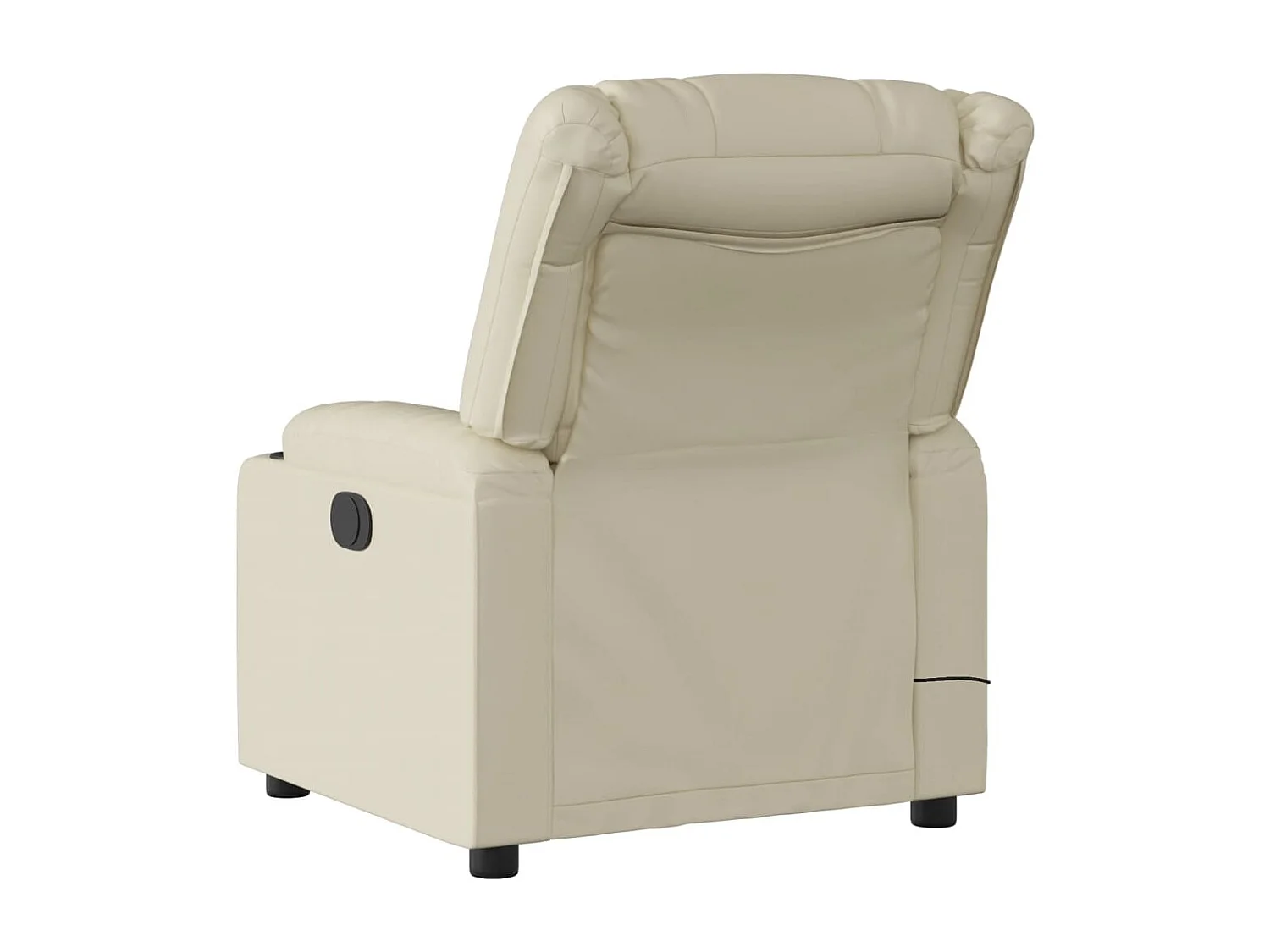 Sillón de masaje reclinable eléctrico cuero sintético crema YOE11914