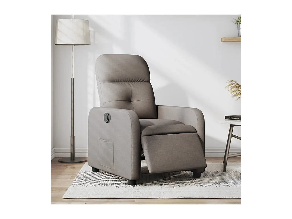 Fauteuil inclinable électrique Taupe Tissu REO93664
