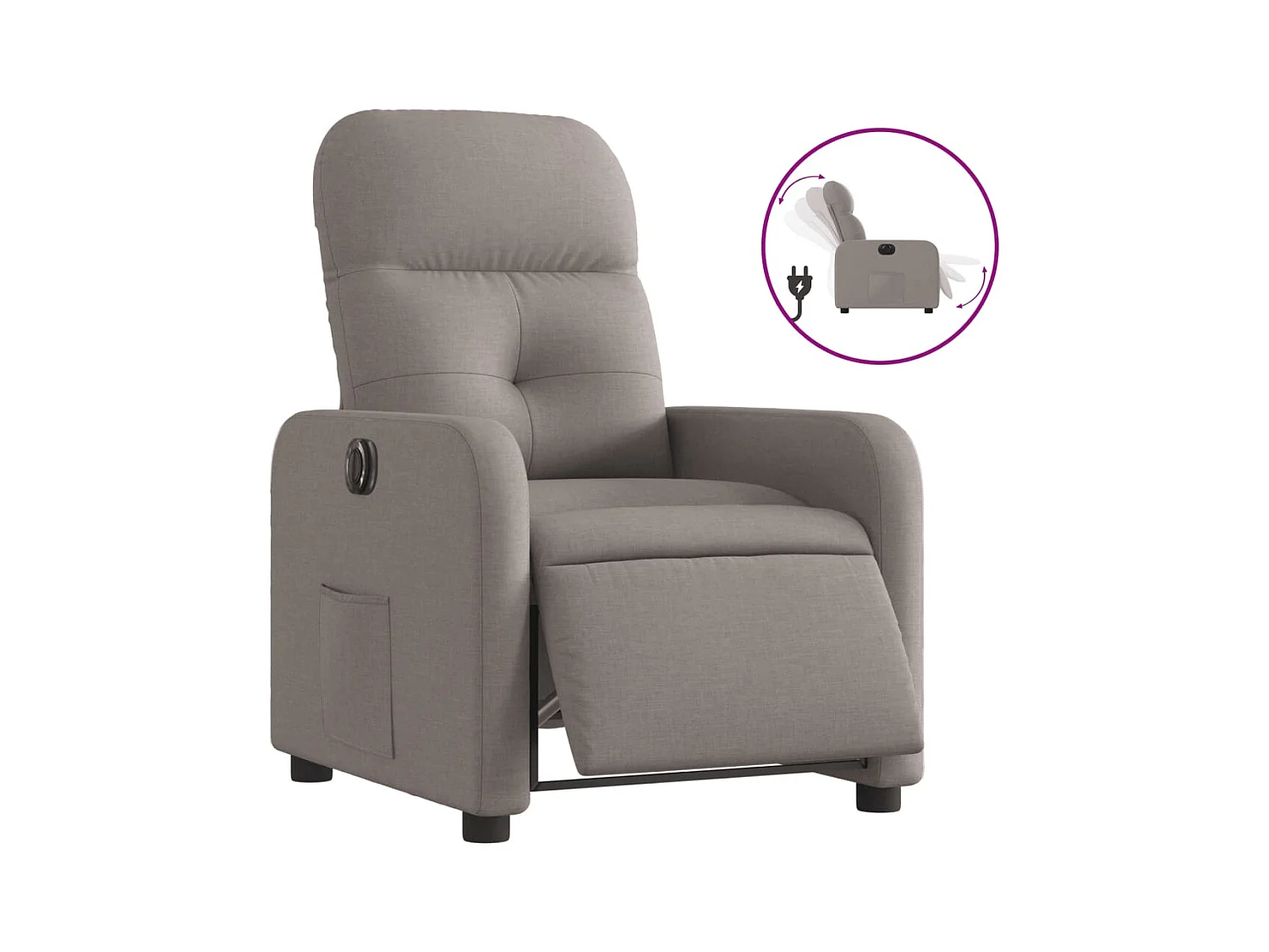 Relaxsessel Elektrisch | Fernsehsessel Taupe Stoff -gkd20661