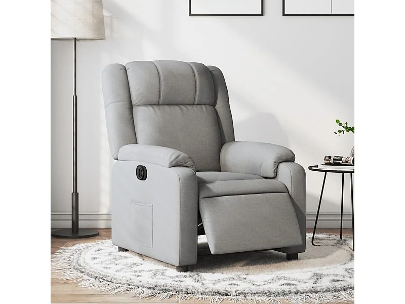 Fauteuil inclinable électrique Gris clair Tissu REO51529