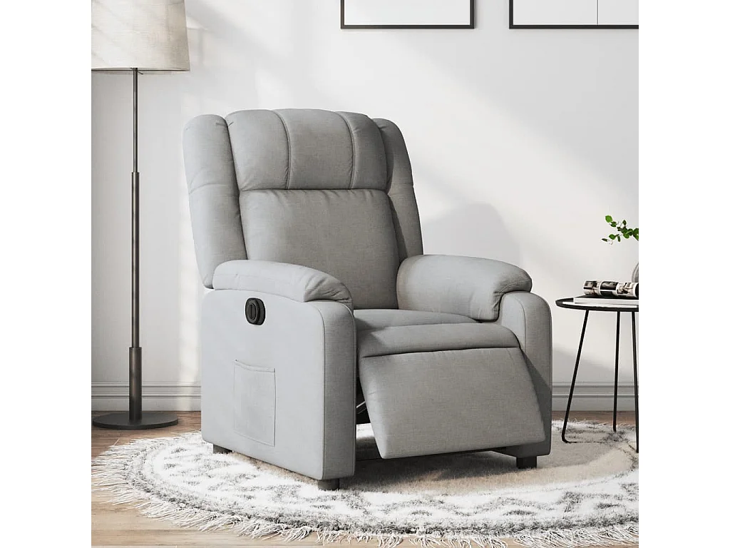Fauteuil inclinable électrique Gris clair Tissu REO51529