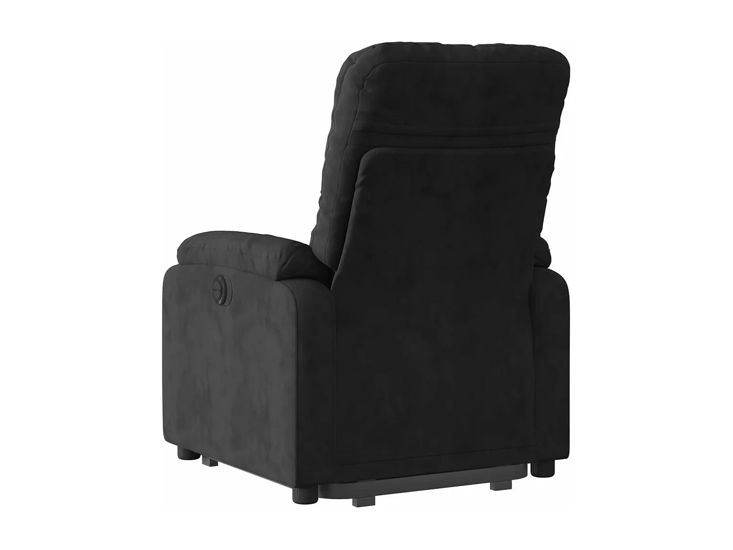 Sillón reclinable de masaje elevable tela de microfibra negro YOE58849