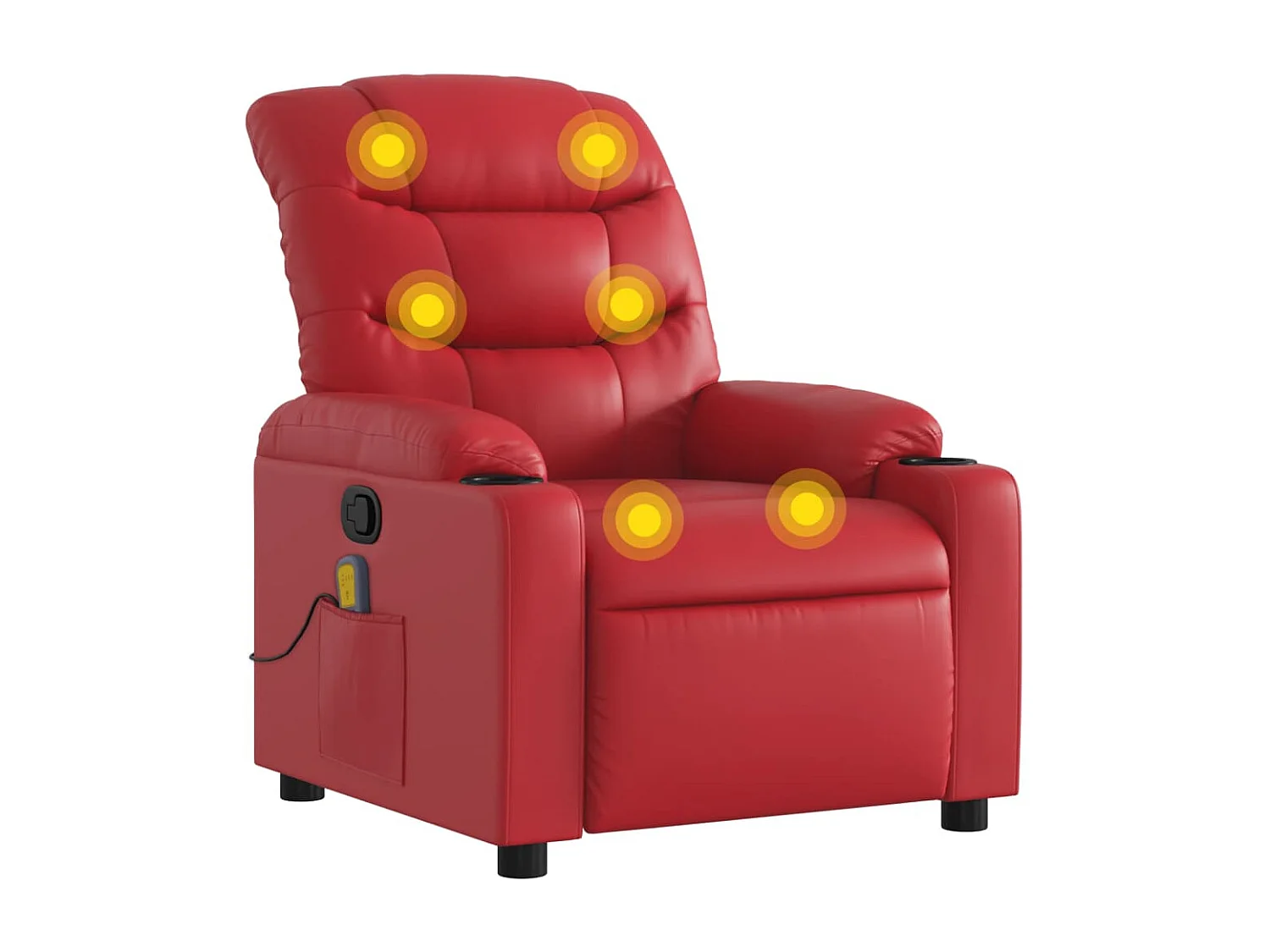 Fauteuil de massage inclinable rouge similicuir REO72246