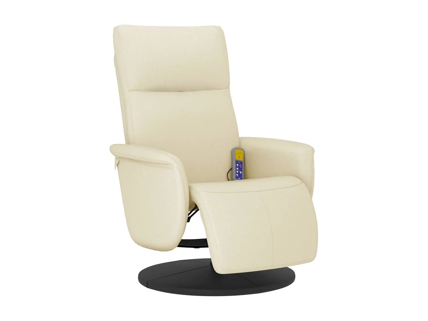 Sillón reclinable masaje con reposapiés cuero sintético crema YOE19862