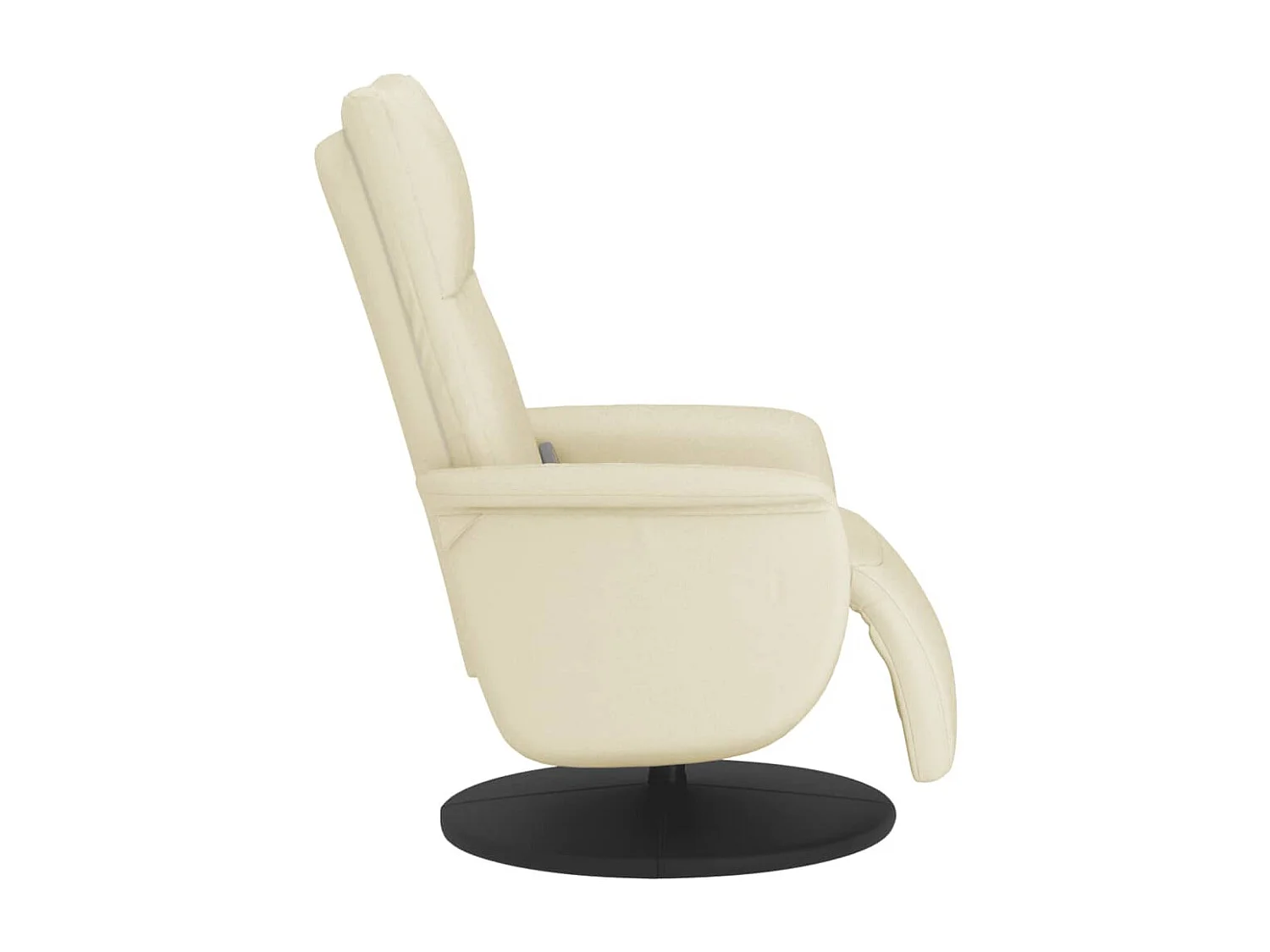 Sillón reclinable masaje con reposapiés cuero sintético crema YOE19862