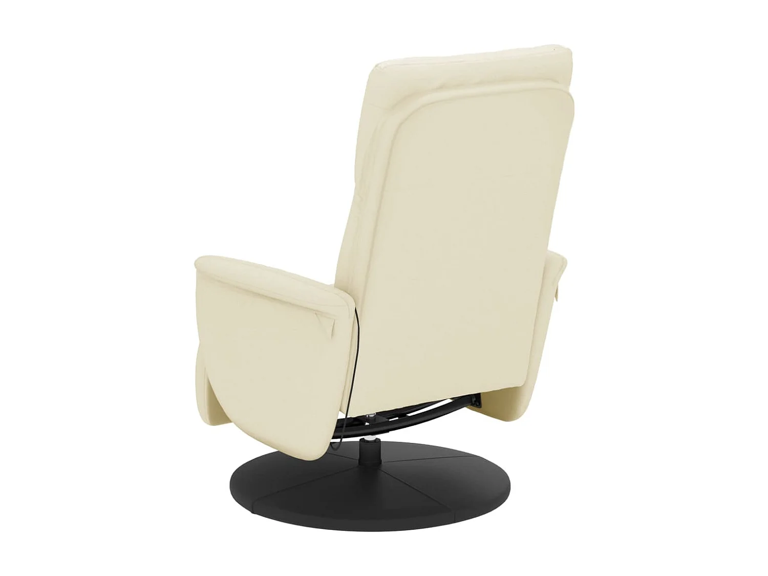 Sillón reclinable masaje con reposapiés cuero sintético crema YOE19862
