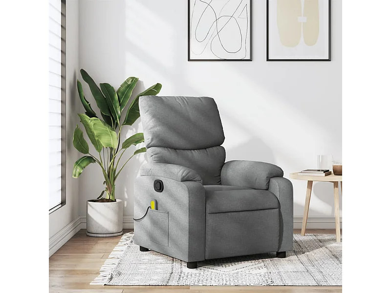 Fauteuil de massage inclinable Gris clair Tissu REO96155