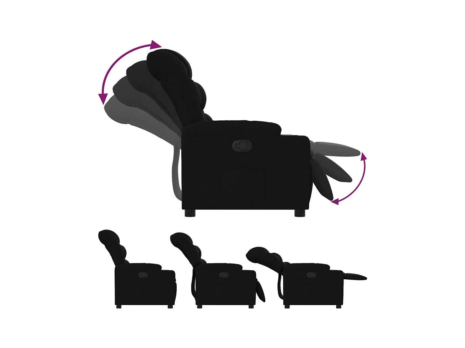 Relaxsessel | Fernsehsessel Schwarz Stoff -gkd343963