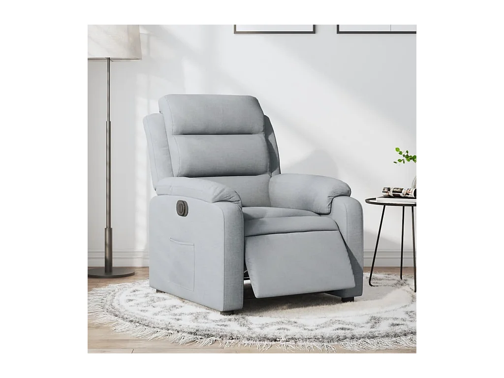 Fauteuil inclinable électrique Gris clair Tissu REO72302