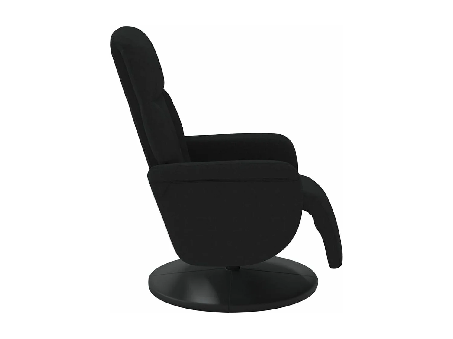 Sillón reclinable con reposapiés terciopelo negro YOE60325