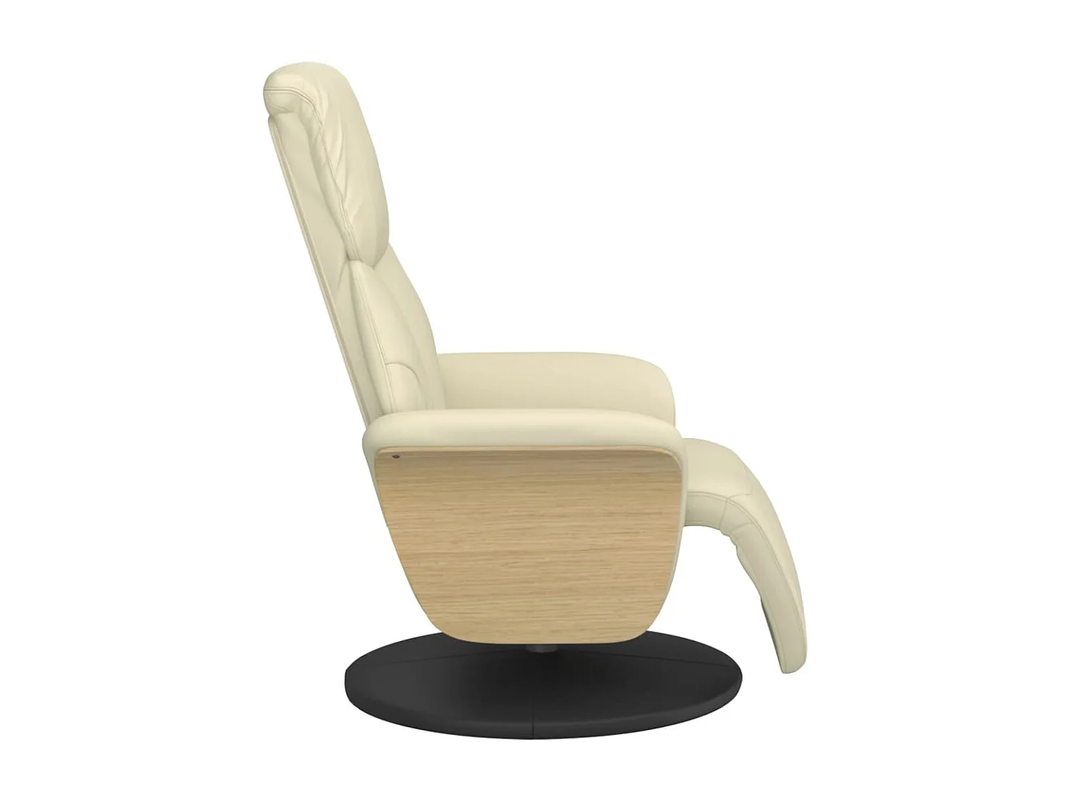 Relaxsessel | Fernsehsessel mit Fußteil Creme Kunstleder -gkd948583