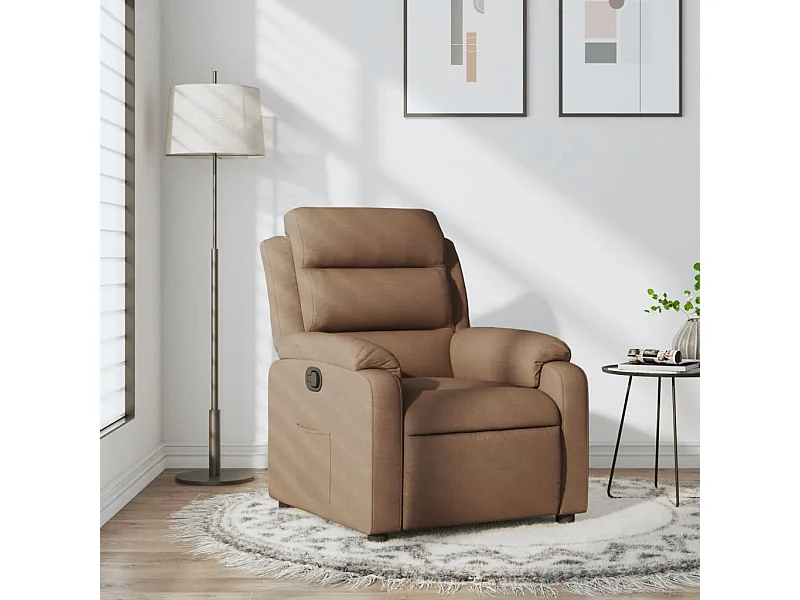 Sillón reclinable de tela marrón YOE26882