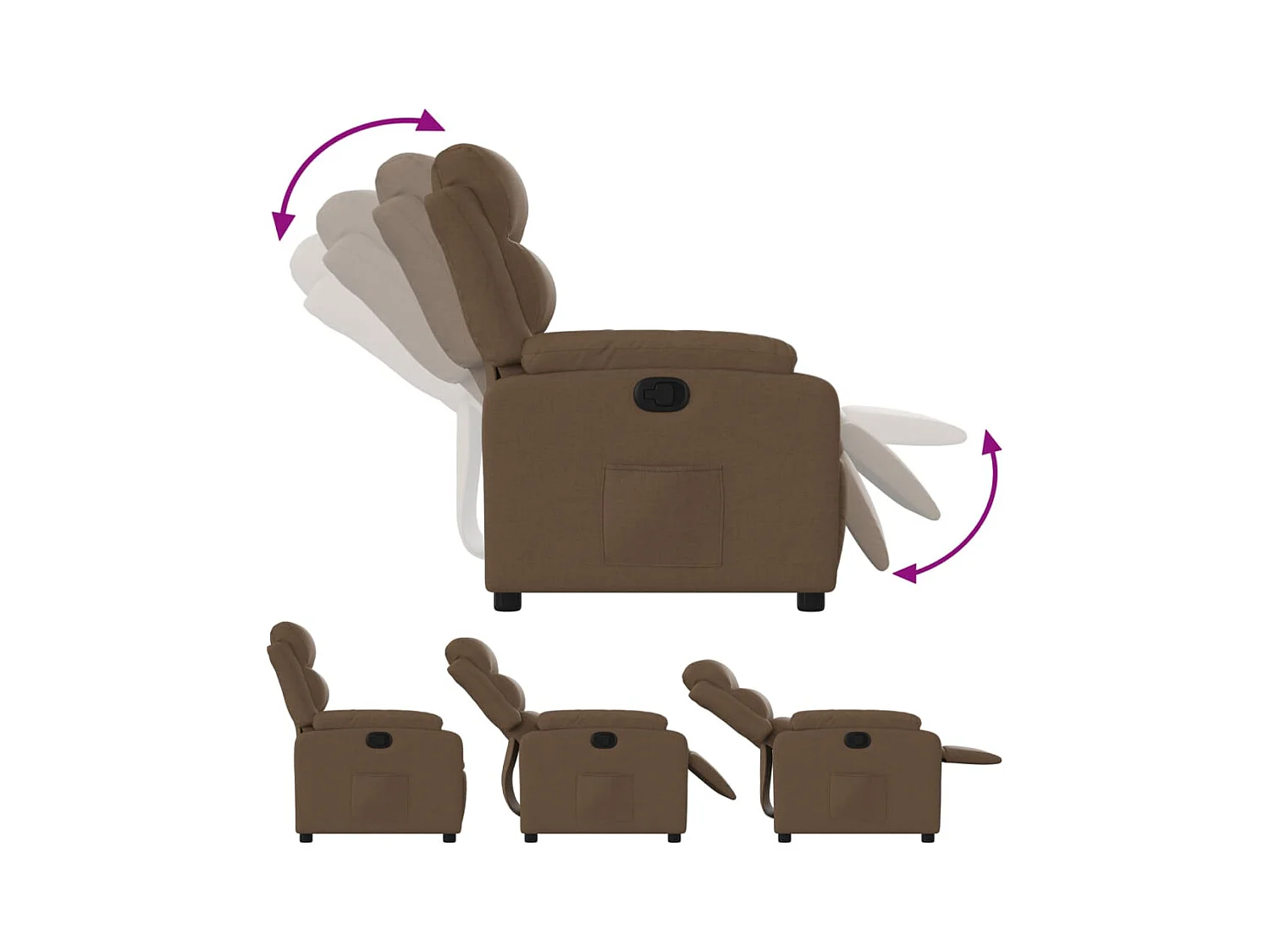 Fauteuil inclinable Marron Tissu REO28000
