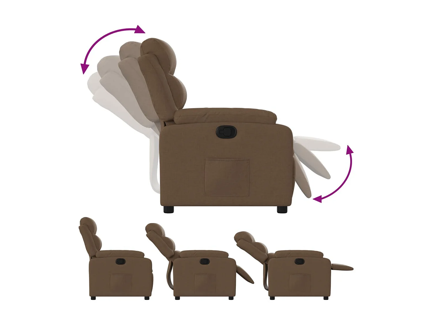 Fauteuil inclinable Marron Tissu REO28000