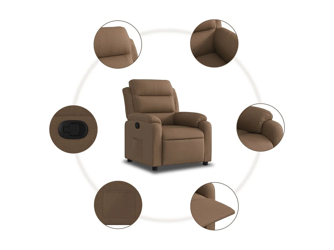 Fauteuil inclinable Marron Tissu REO28000
