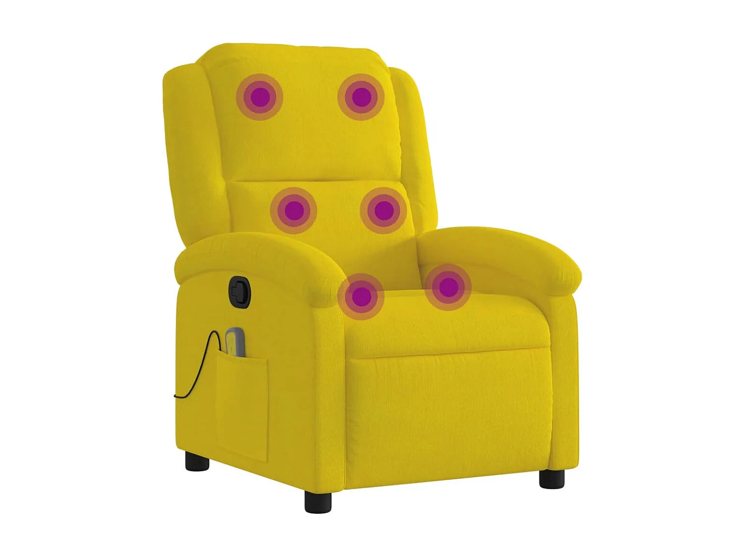 Sillón de masaje reclinable de terciopelo amarillo YOE96884