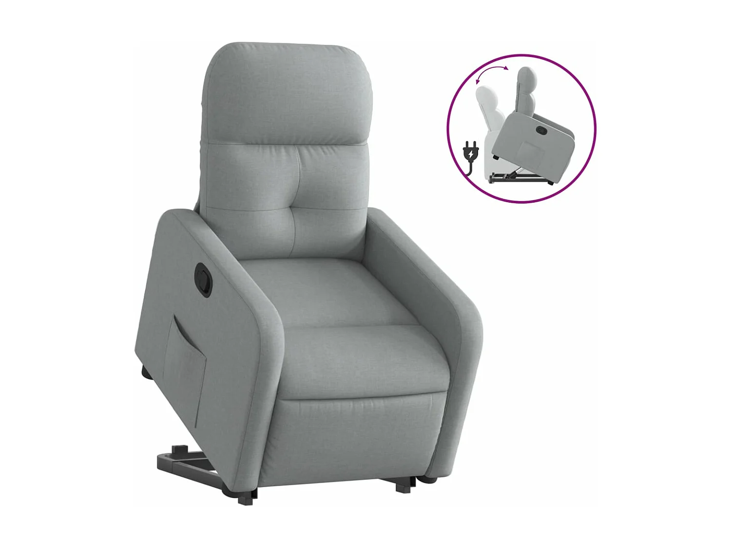 Fauteuil inclinable Gris clair Tissu REO48653