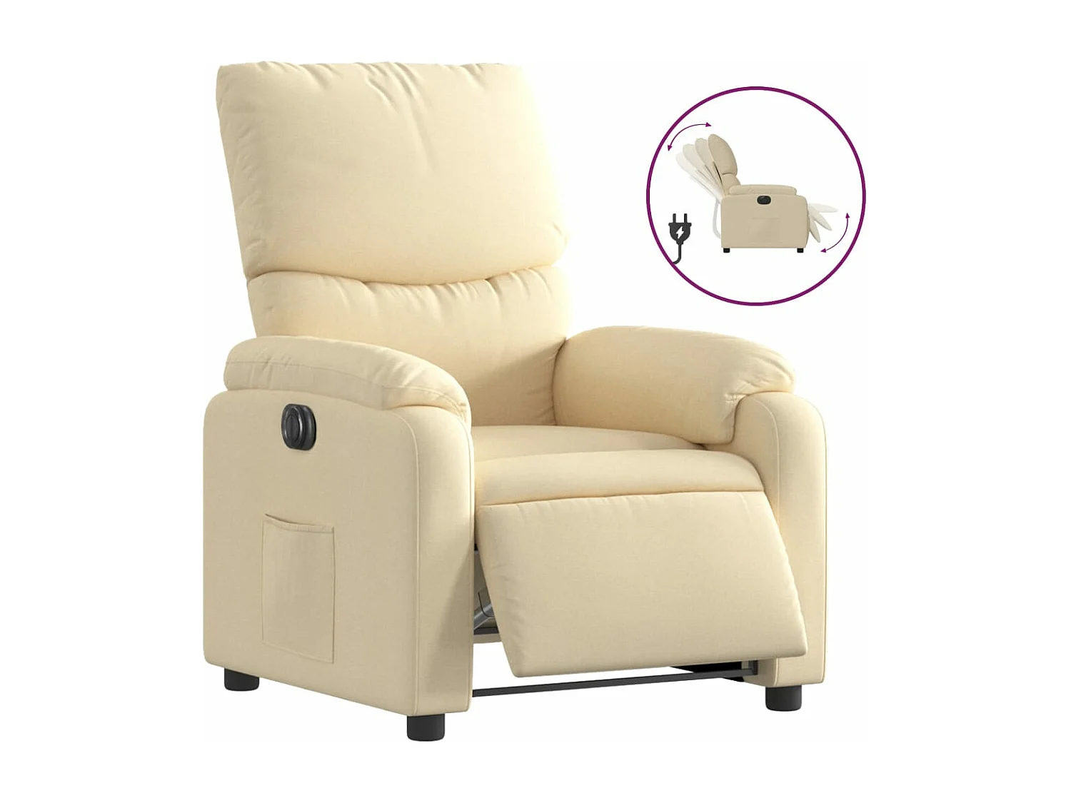 Fauteuil inclinable électrique Crème Tissu REO87057