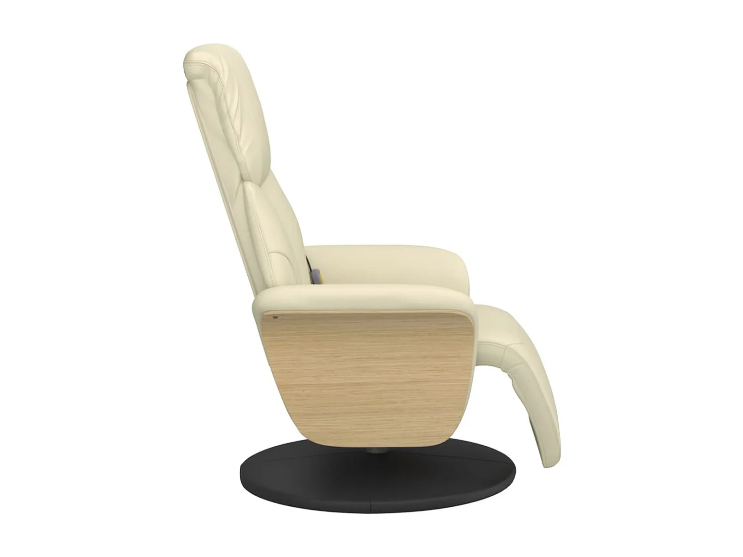 Fauteuil inclinable de massage et repose-pieds crème similicuir REO61571