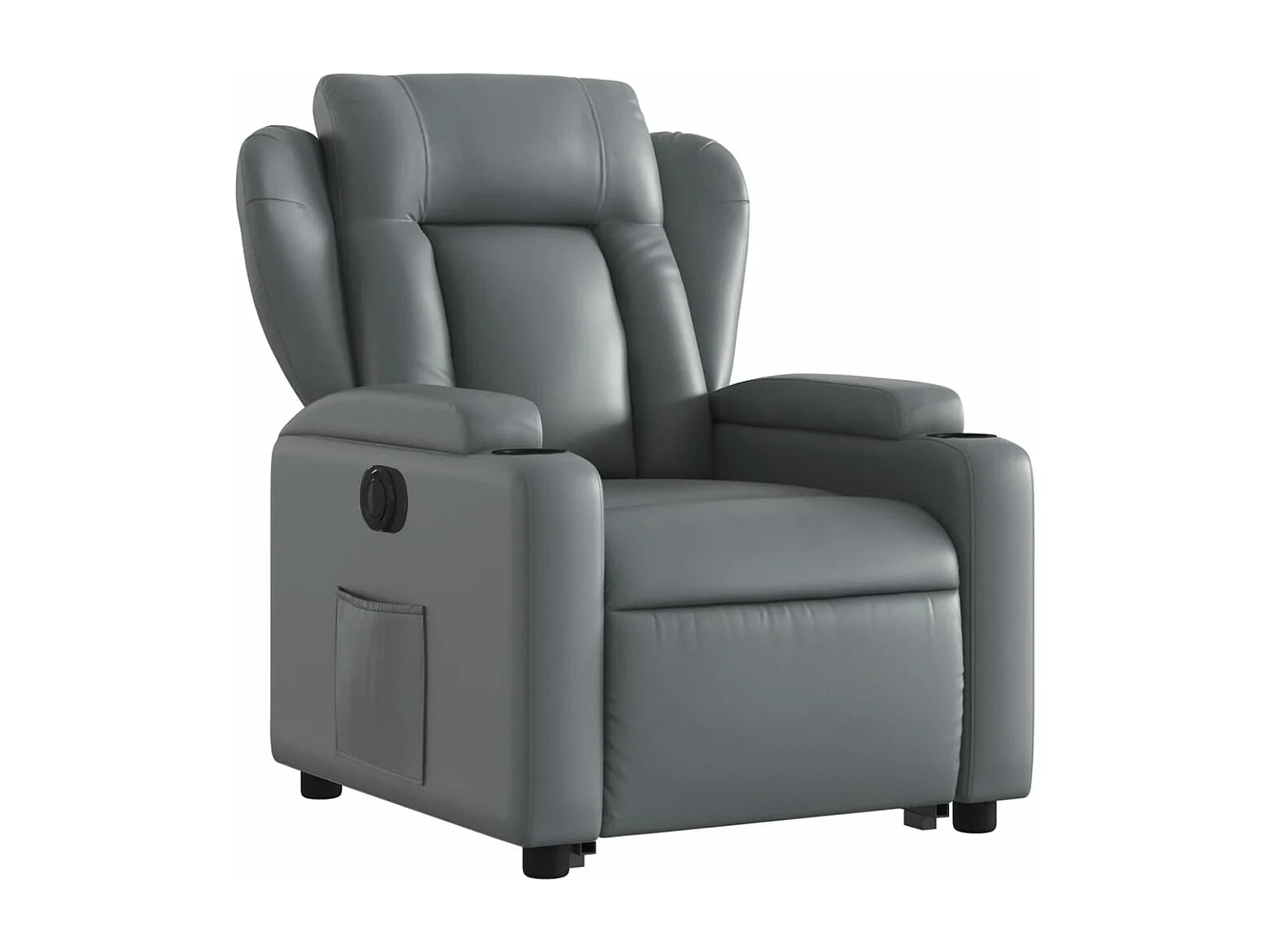 Fauteuil inclinable électrique gris similicuir REO12019