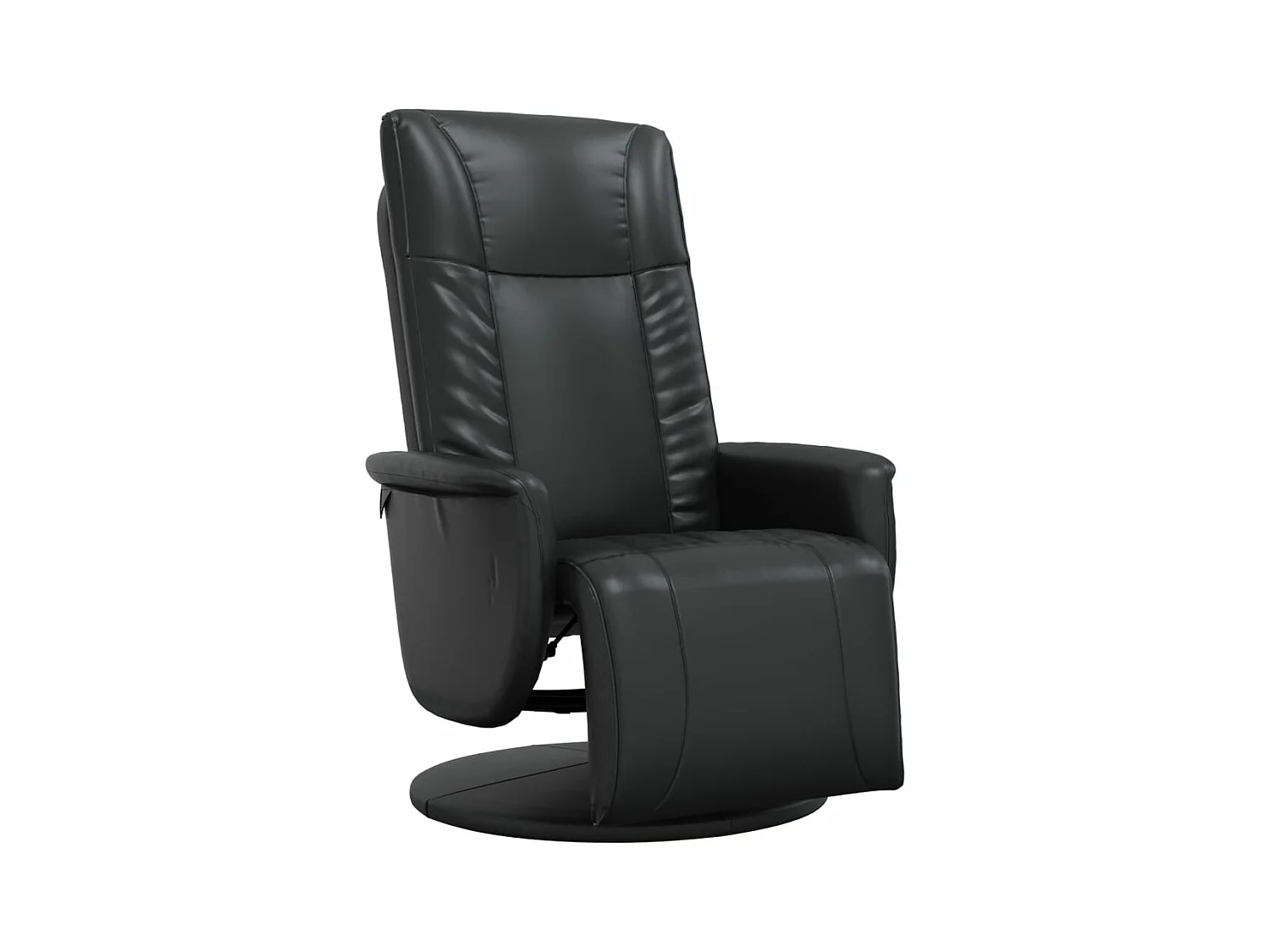 Fauteuil inclinable avec repose-pieds noir similicuir REO49743