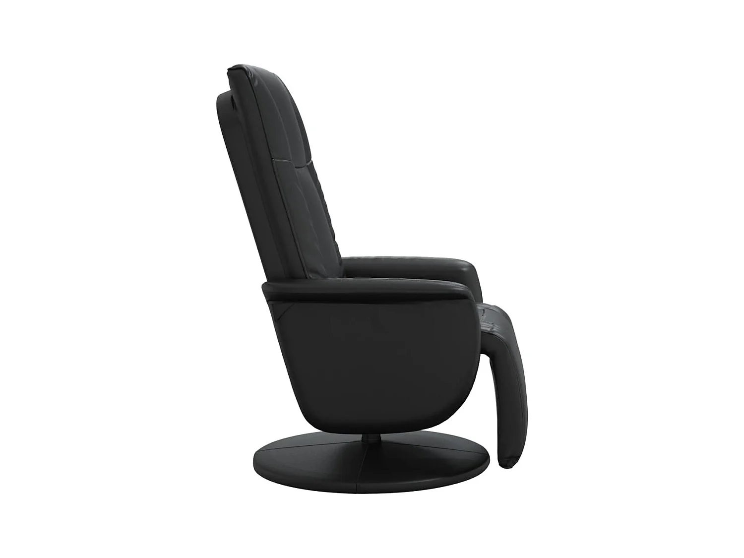 Fauteuil inclinable avec repose-pieds noir similicuir REO49743