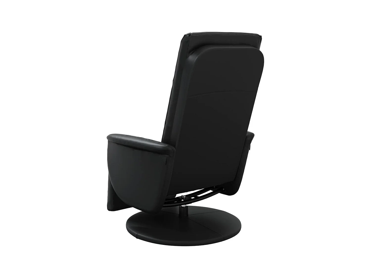 Fauteuil inclinable avec repose-pieds noir similicuir REO49743