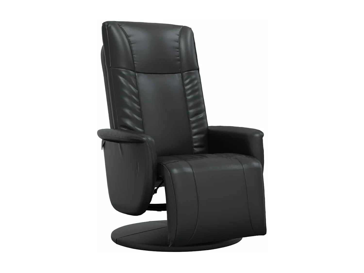 Fauteuil inclinable avec repose-pieds noir similicuir REO49743