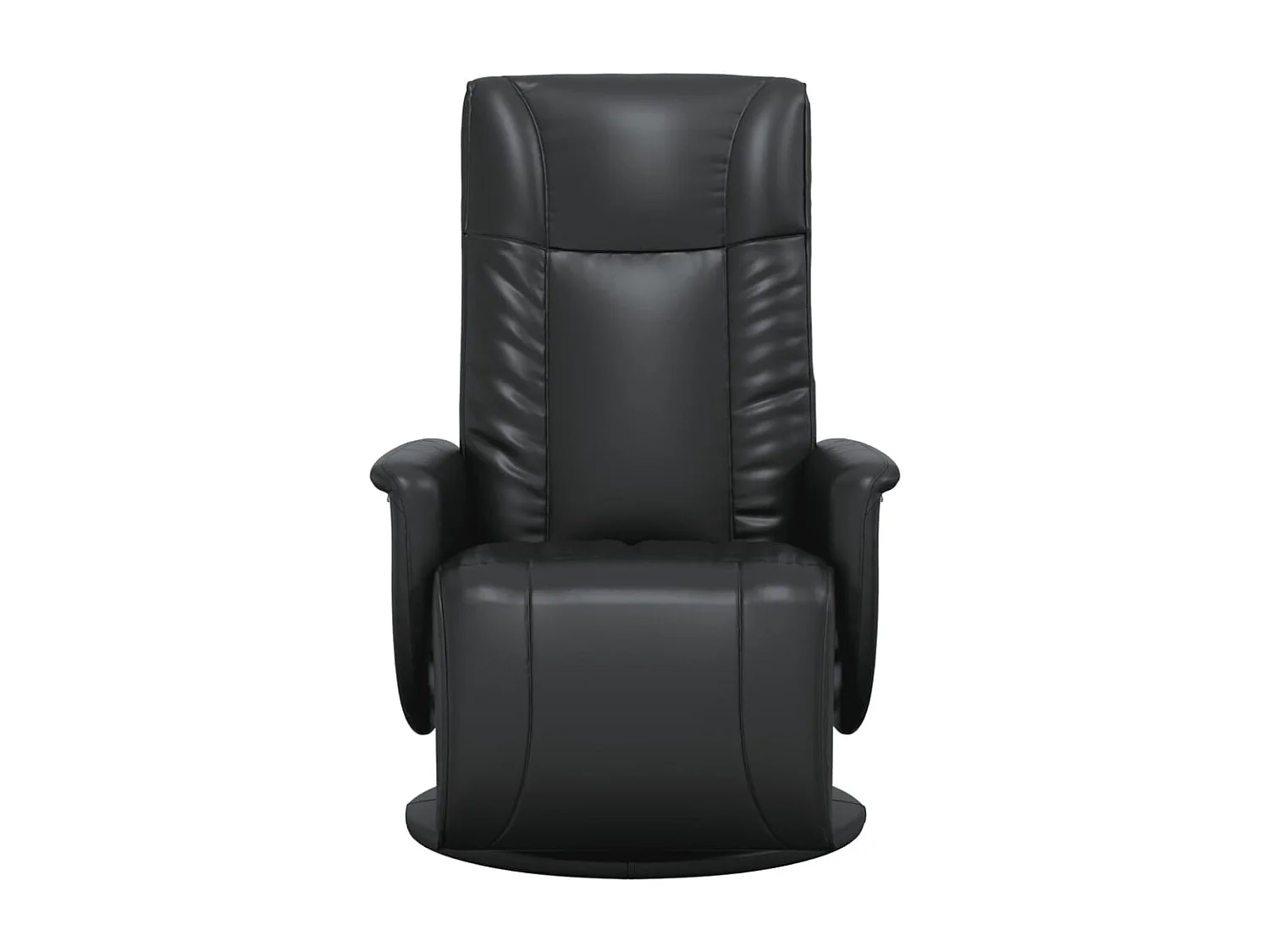 Fauteuil inclinable avec repose-pieds noir similicuir REO49743