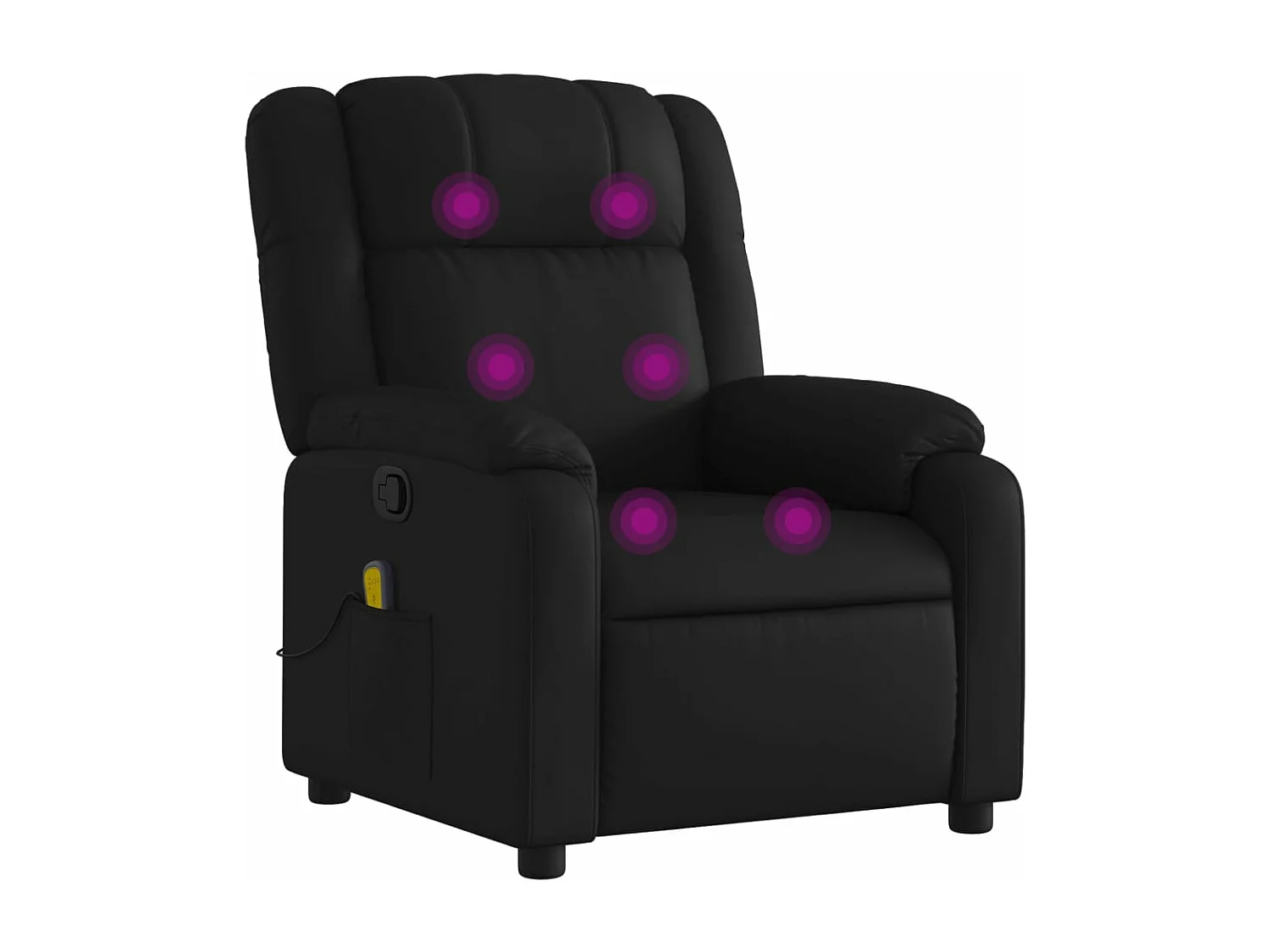 Fauteuil de massage inclinable Noir Similicuir REO34925