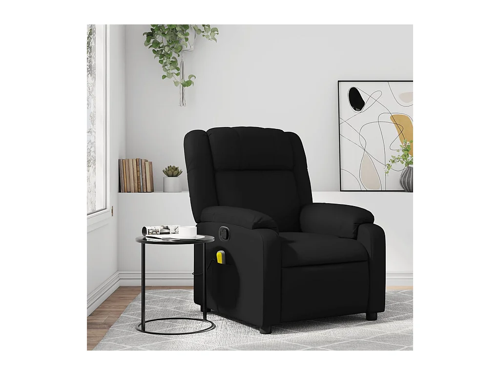 Fauteuil de massage inclinable Noir Similicuir REO34925