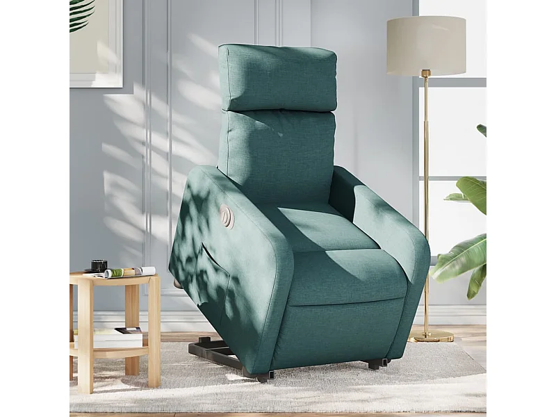 Fauteuil inclinable électrique vert foncé tissu REO77211