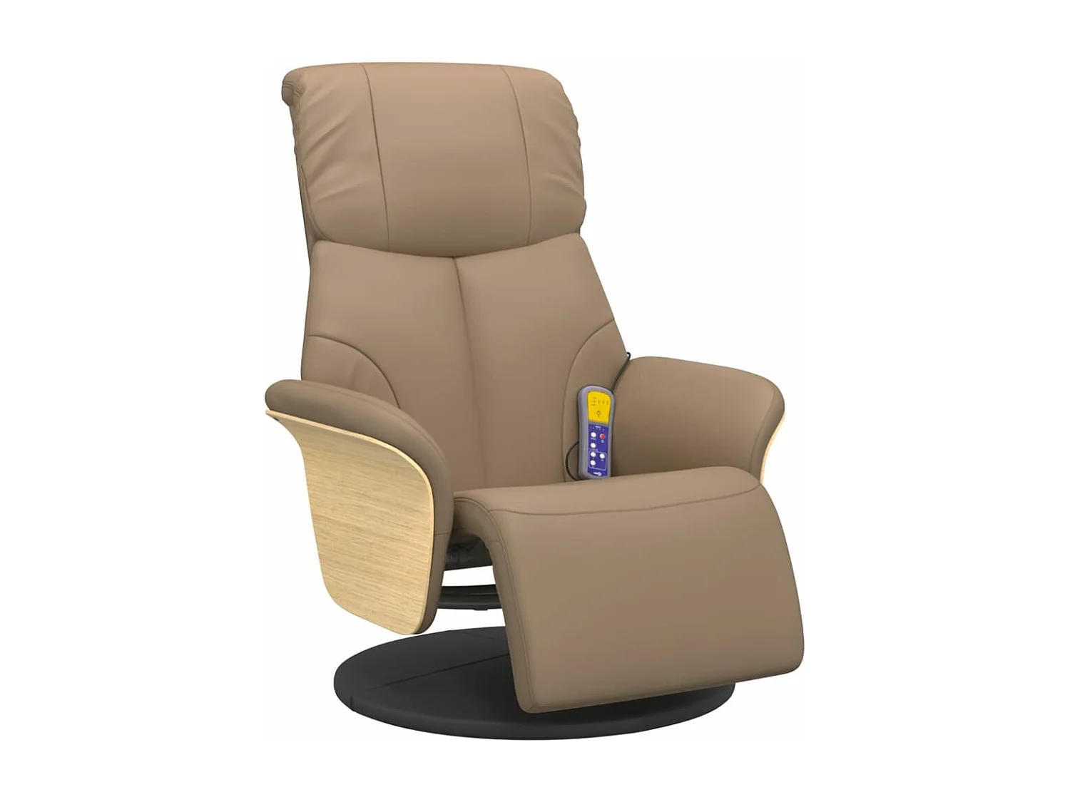 Fauteuil inclinable de massage repose-pieds cappuccino REO57316