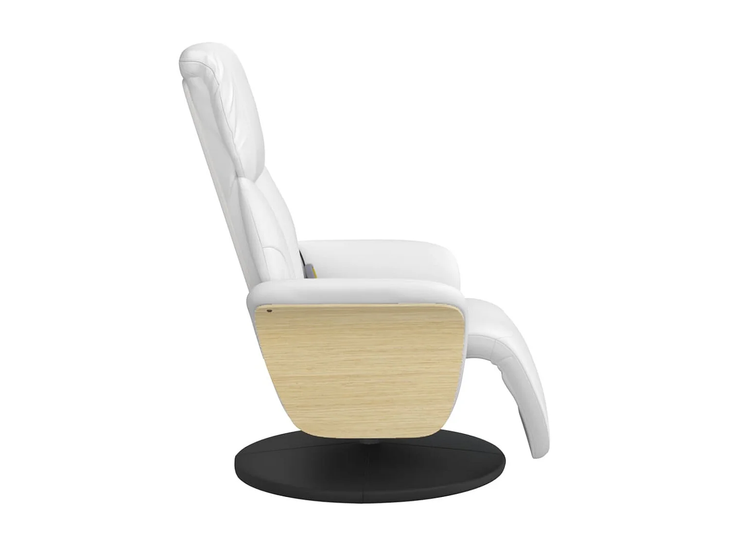 Sillón reclinable masaje con reposapiés cuero sintético blanco YOE77633