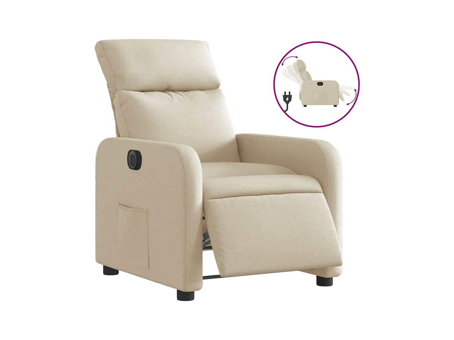 Relaxsessel Elektrisch | Fernsehsessel Creme Stoff -gkd709948
