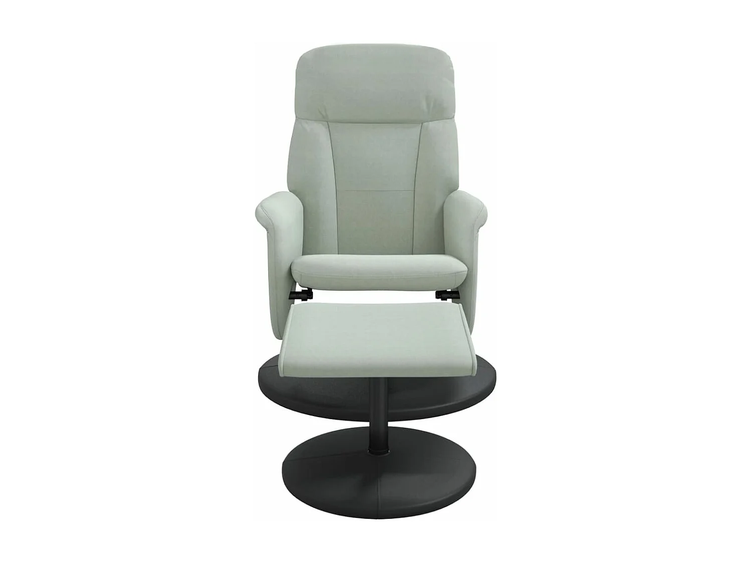 Fauteuil met voetenbank verstelbaar fluweel lichtgrijs NL836684