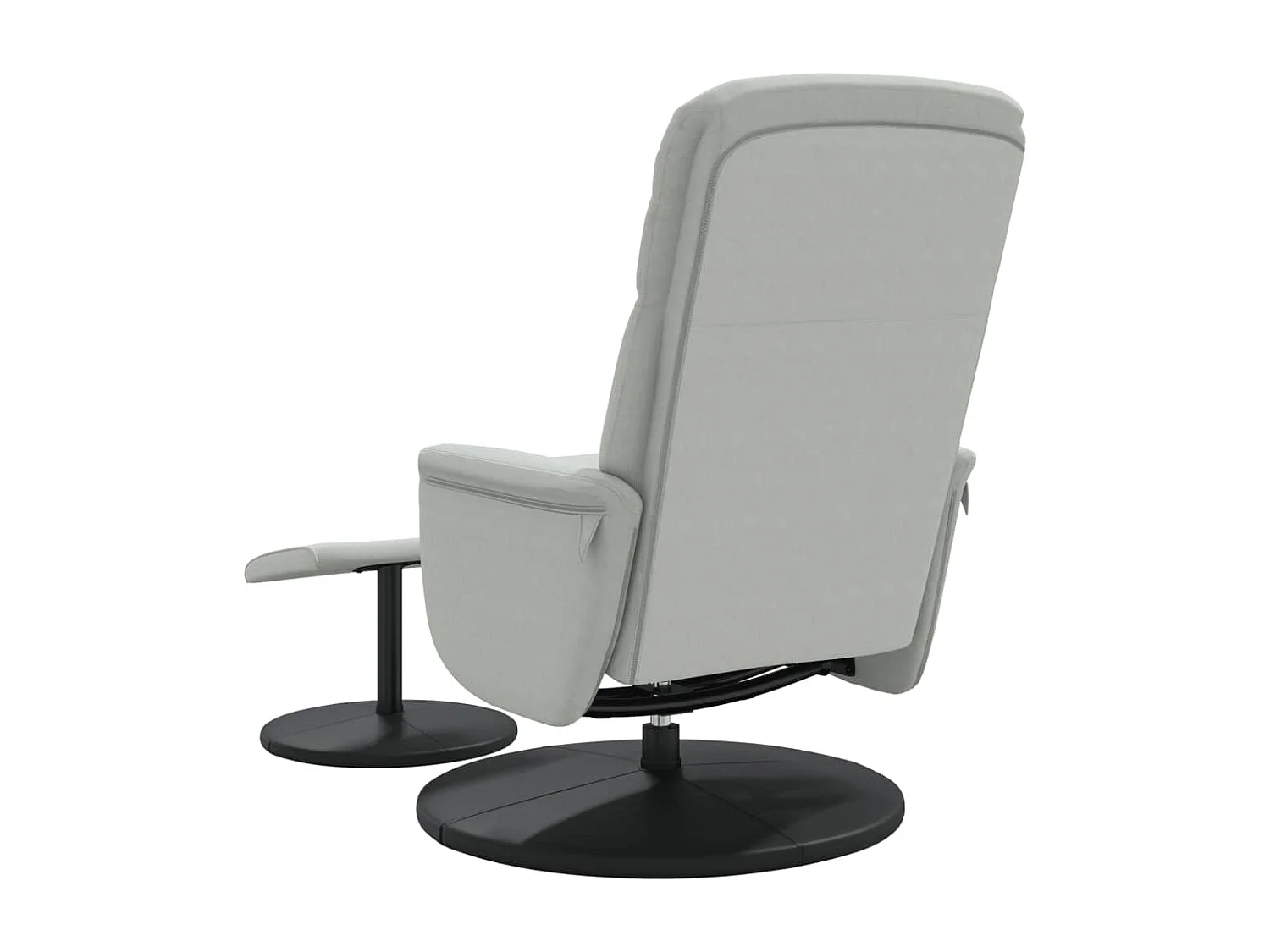 Fauteuil met voetenbank verstelbaar fluweel lichtgrijs NL836684