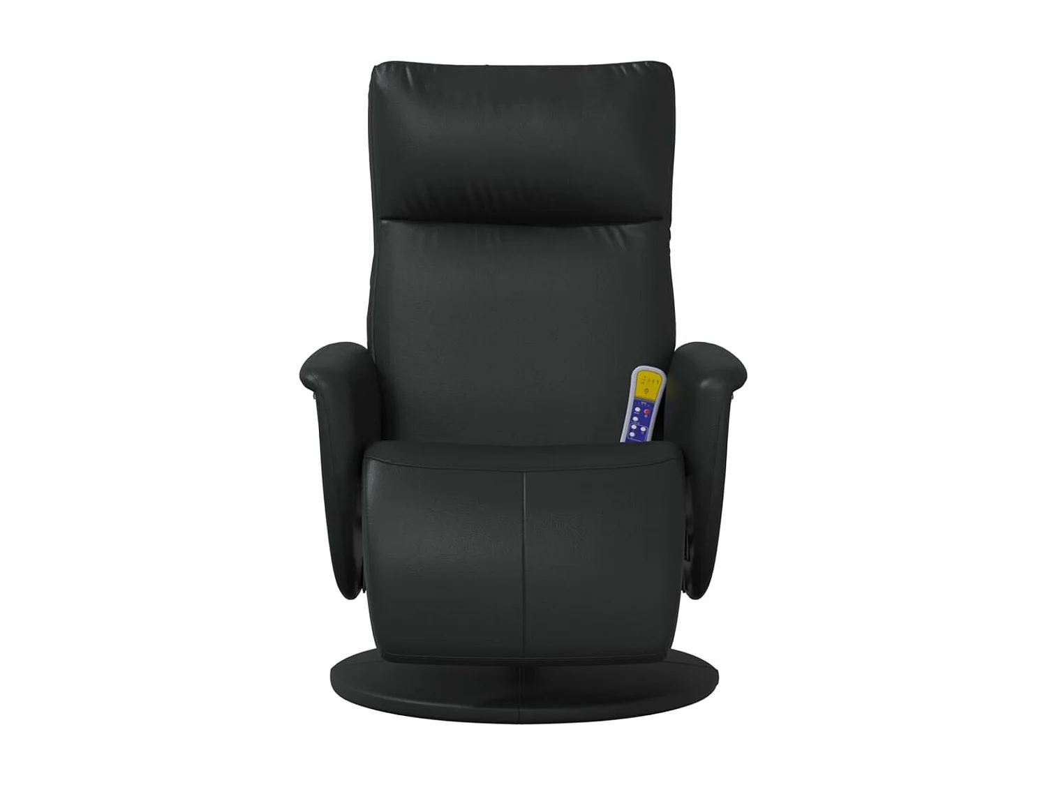 Sillón reclinable masaje con reposapiés cuero sintético negro YOE47664