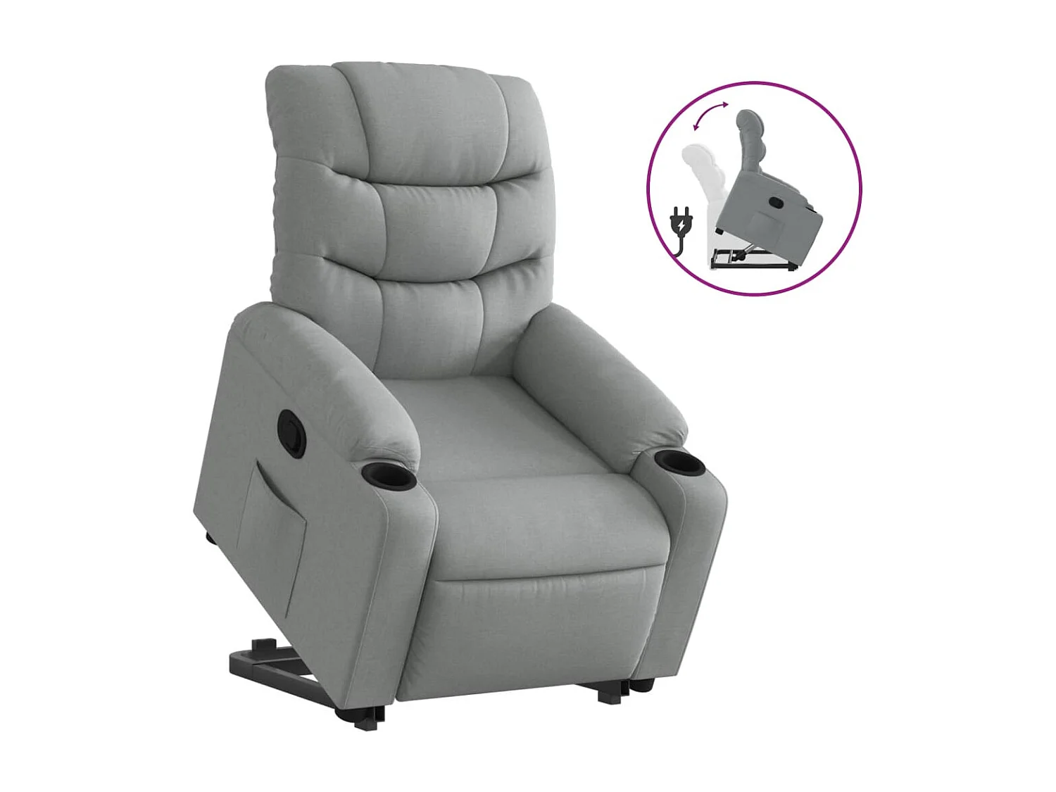 Fauteuil inclinable Gris clair Tissu REO84354
