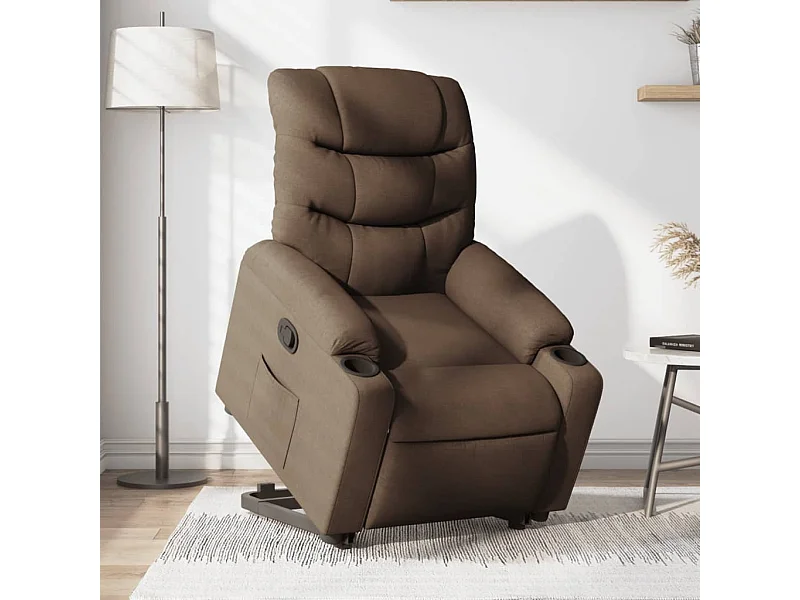 Relaxsessel | Fernsehsessel mit Aufstehhilfe Braun Stoff -gkd238106