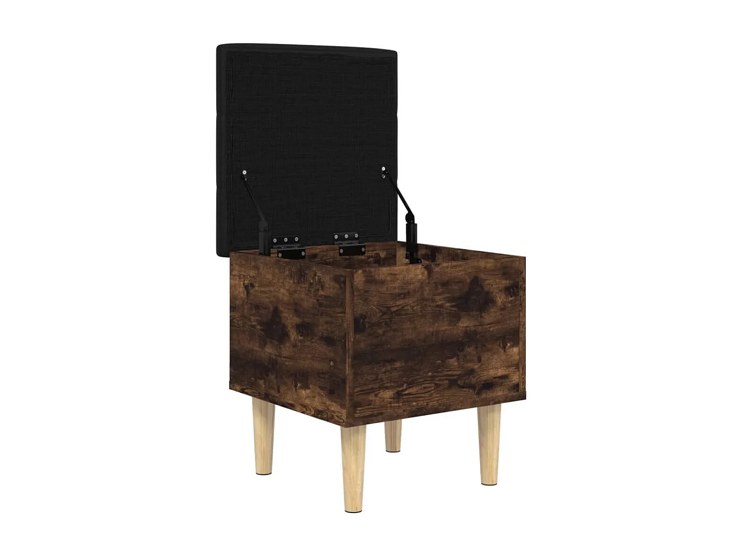 Opbergbankje 42x42x46 cm bewerkt hout gerookt eikenkleurig NL579741