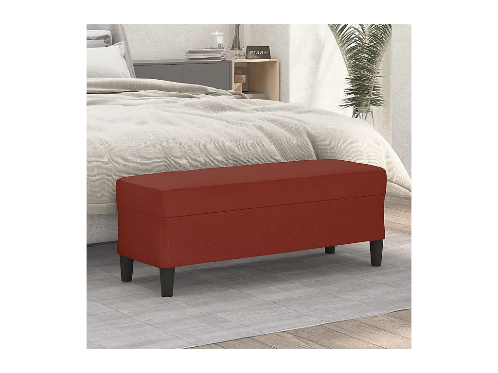 Banc Rouge bordeaux 100x35x41 cm Similicuir REO99192