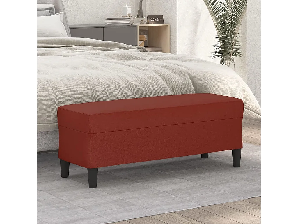 Banc Rouge bordeaux 100x35x41 cm Similicuir REO99192